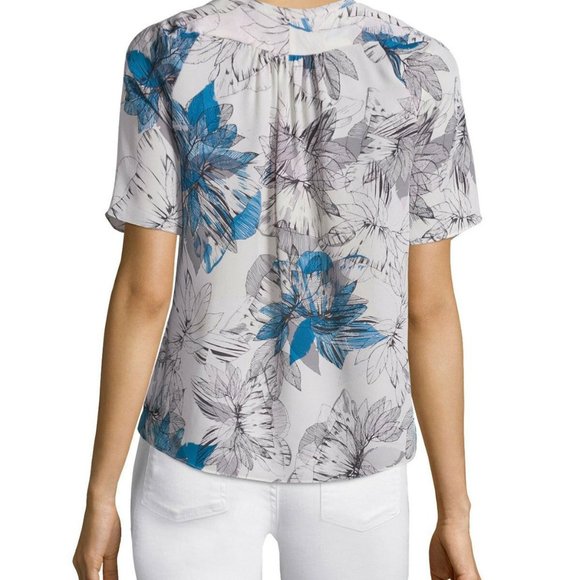 Rebecca Taylor Tahitian Flower Silk Chiffon Top - Picture 3 of 3